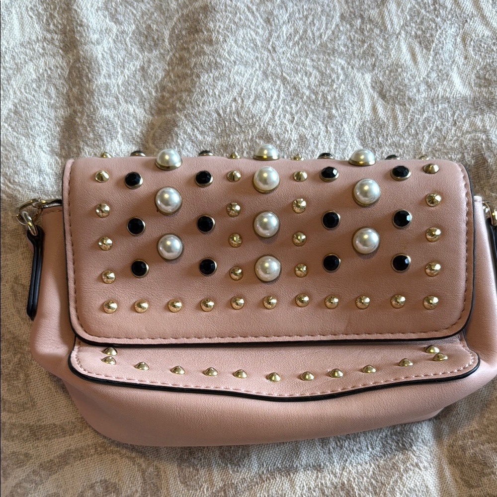 Steve Madden Pink Studded Clutch